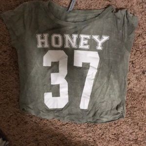 Green and white honey 37 T-shirt